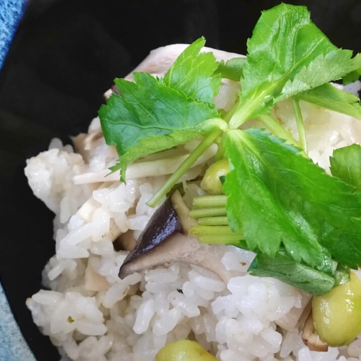 節約! 松茸のお吸い物の素 de 松茸風味おこわ